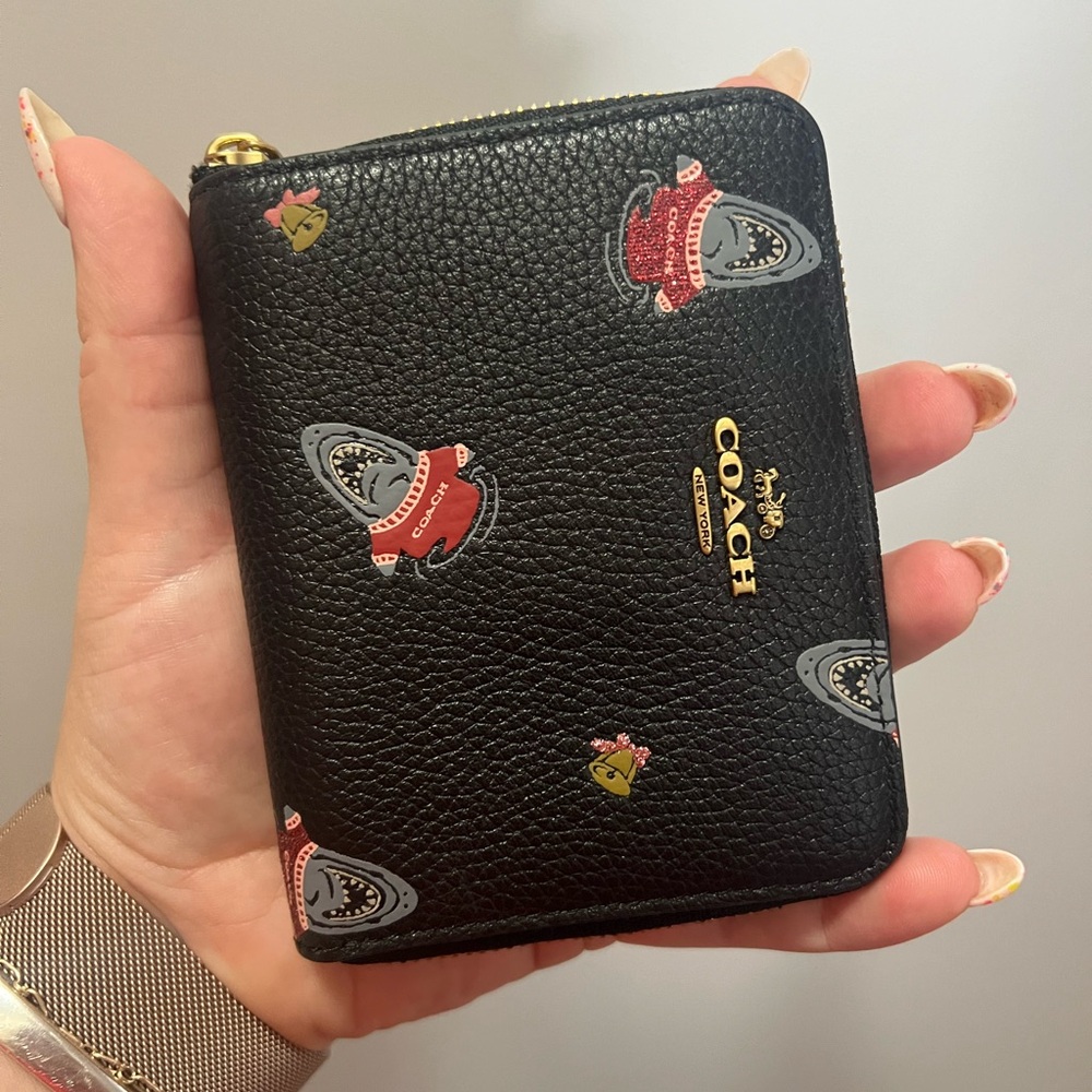 Coach Black Wallet with Shark Design